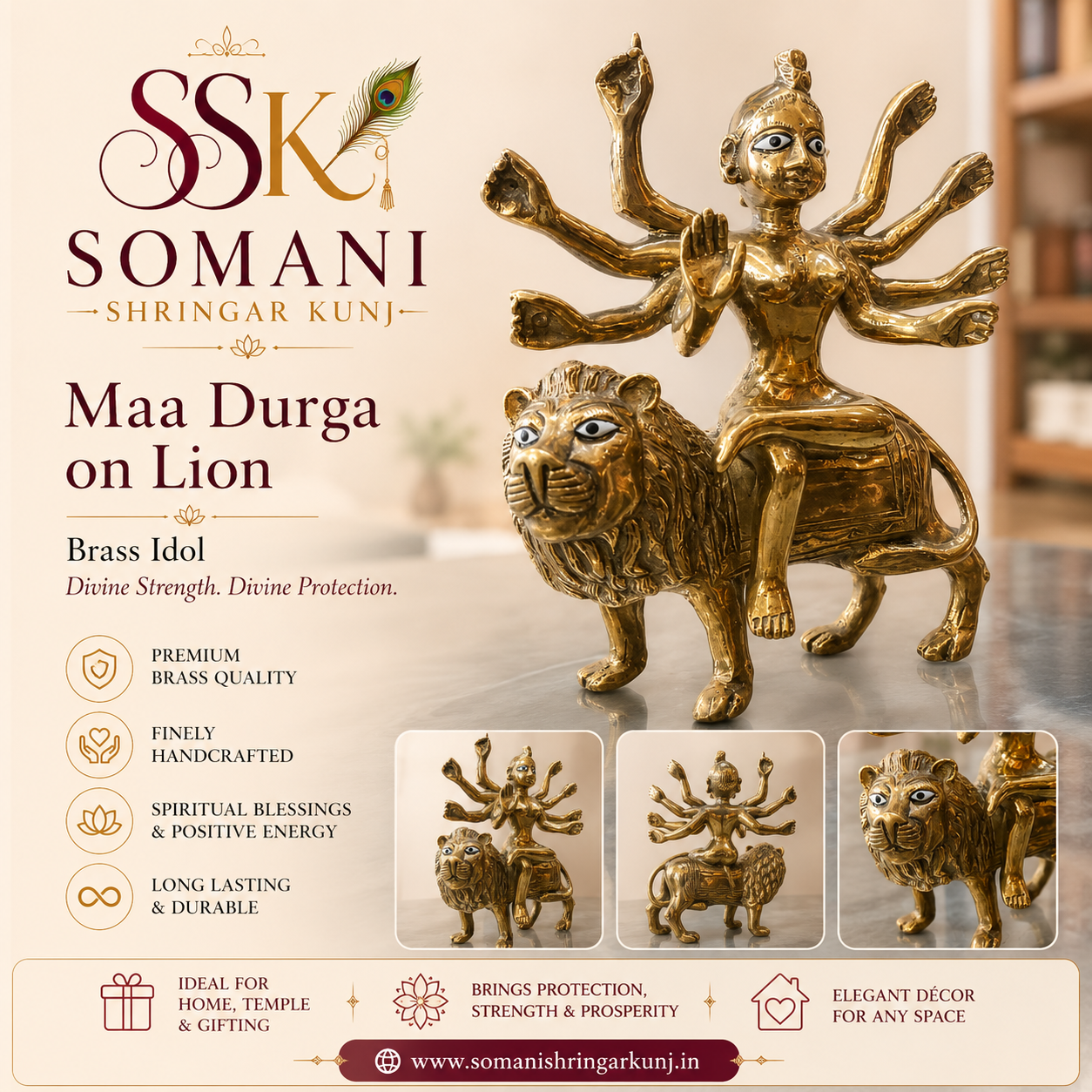 Brass Durga Maa IDOL 1.5 KG