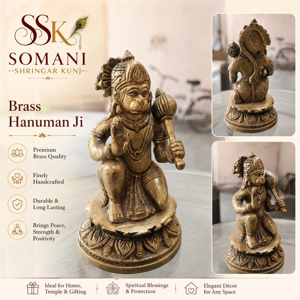 Brass Hanuman Ji Murti